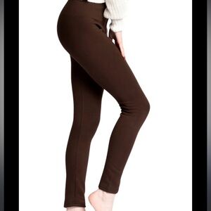 Just Cozy Lined Brown Lounge Full Length Leggings XS/S